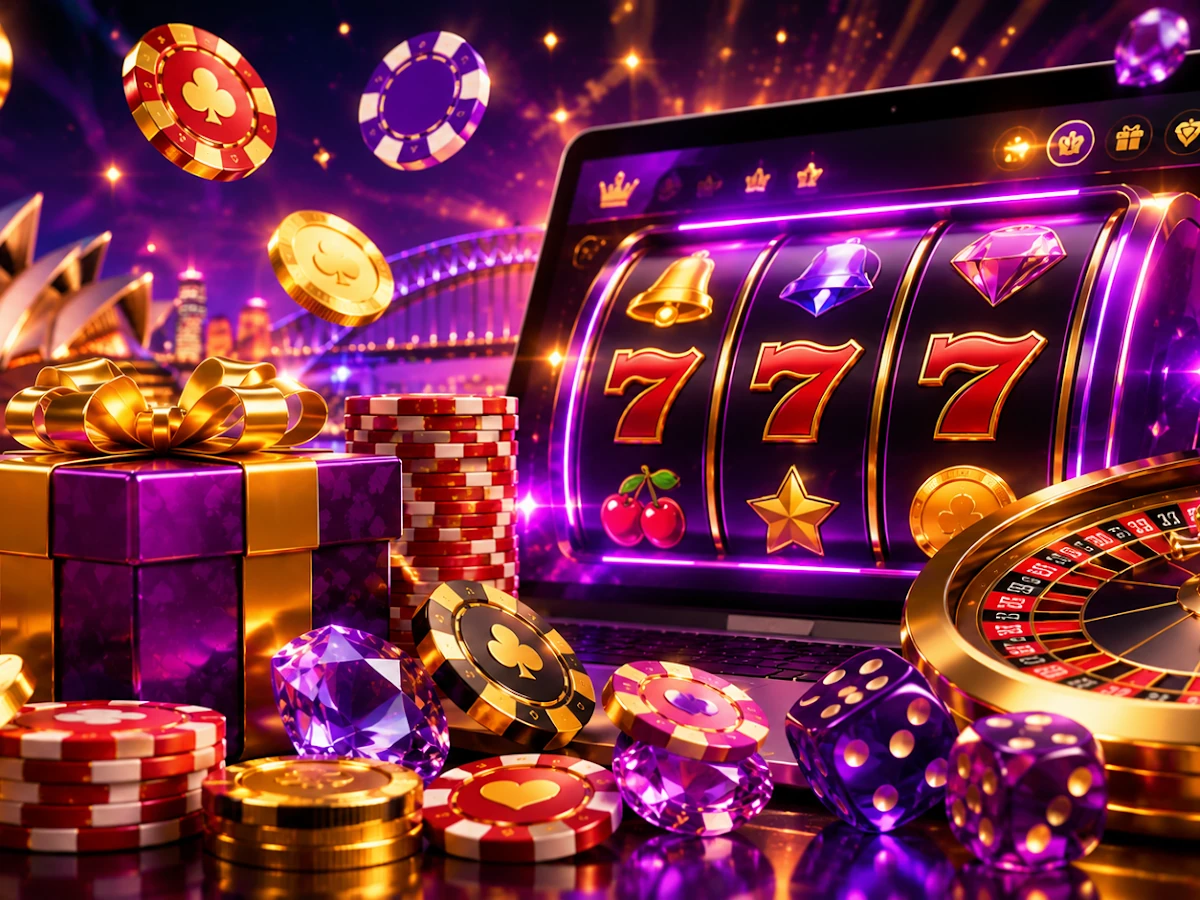 Tampilan visual permainan slot dengan reel dan simbol berwarna